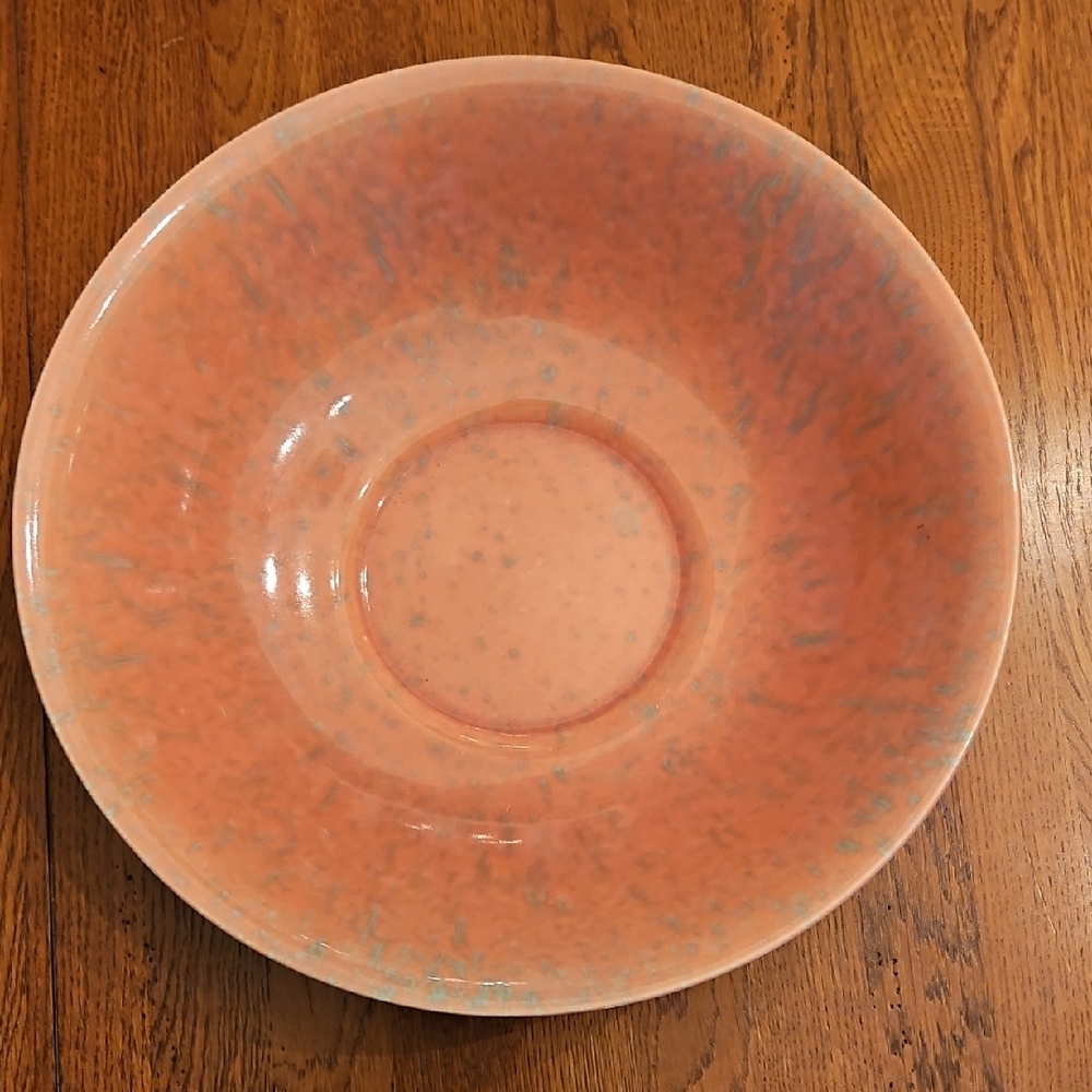 Large Coral Speckled Open Rim Ceramic Bowl by Pacific USA - Picture 3 of 12
